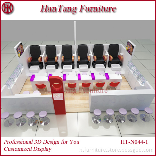 Shopping center customized retail nail bar decoration for sale